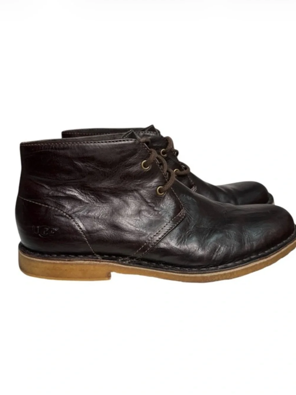 UGG Men's Chocolate Brown Leather Chukka Boots size 9